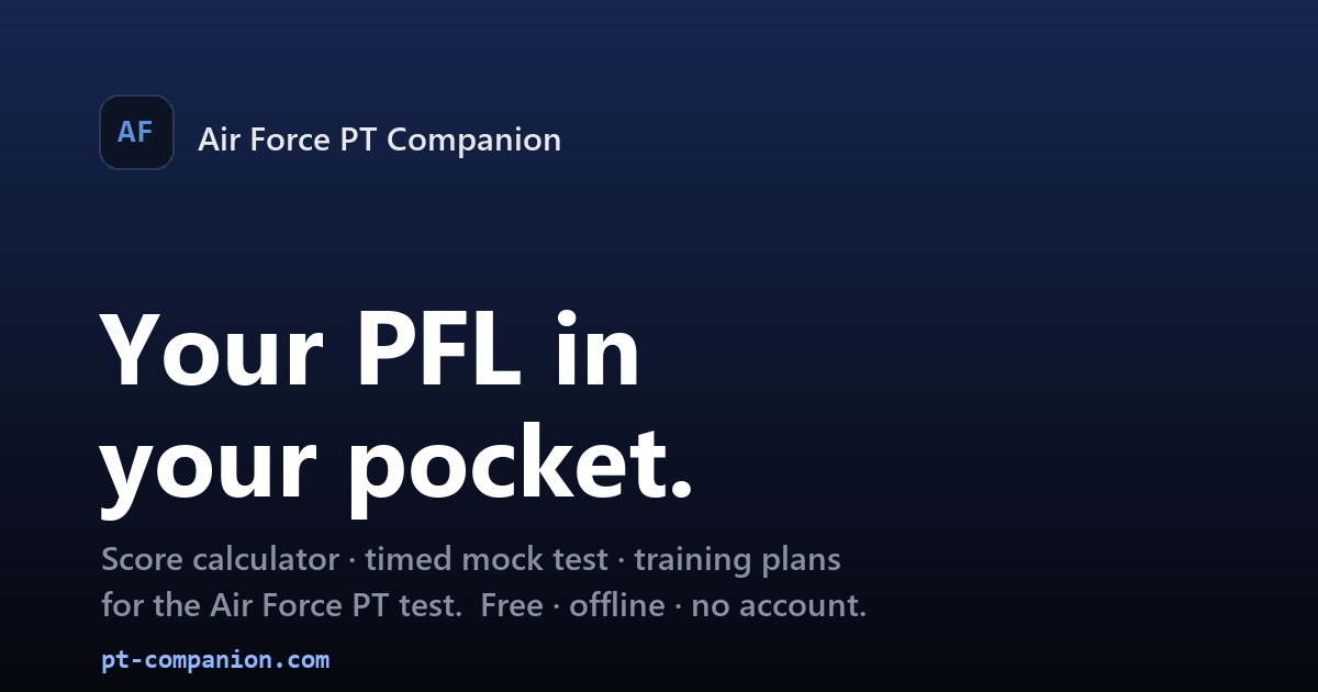 Air Force PT Companion | Free USAF PT Test Calculator & Mock Test